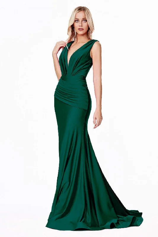 Cinderella Divine CD912 Formal Long Prom Dress Emerald