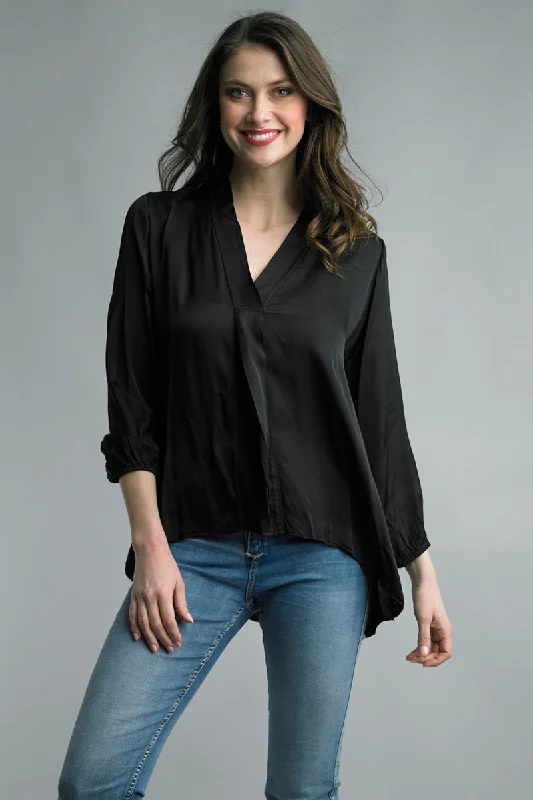 Women's V-neck Satin Top