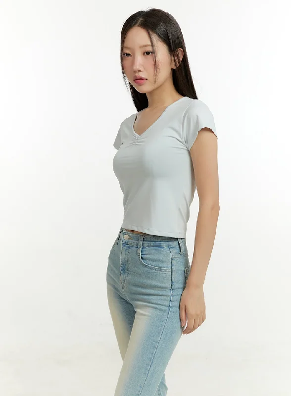 V-Neck Crop Top CU428