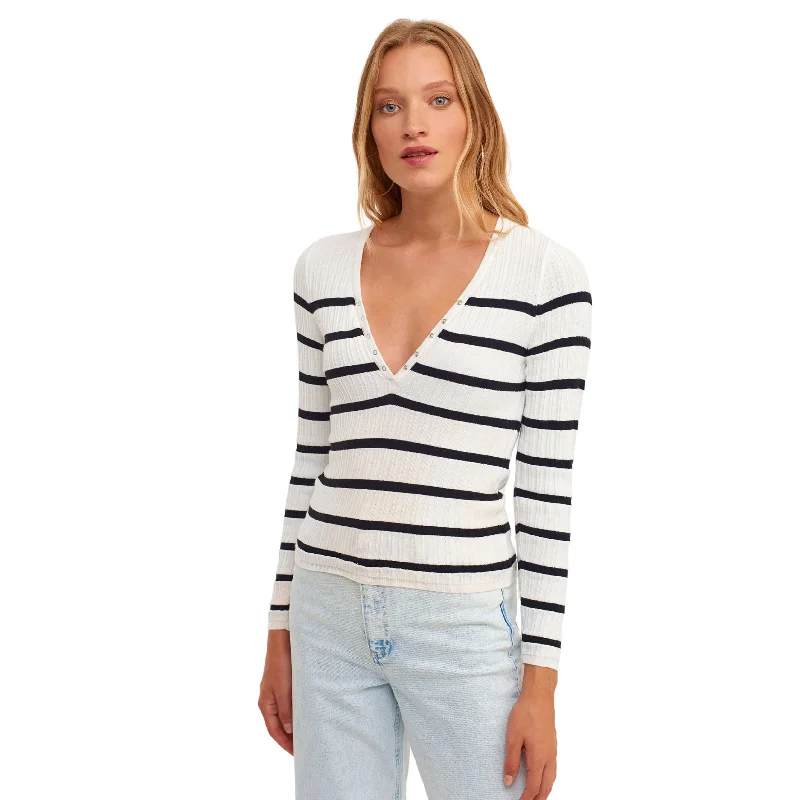 OXXO - Striped V Neck Sweater