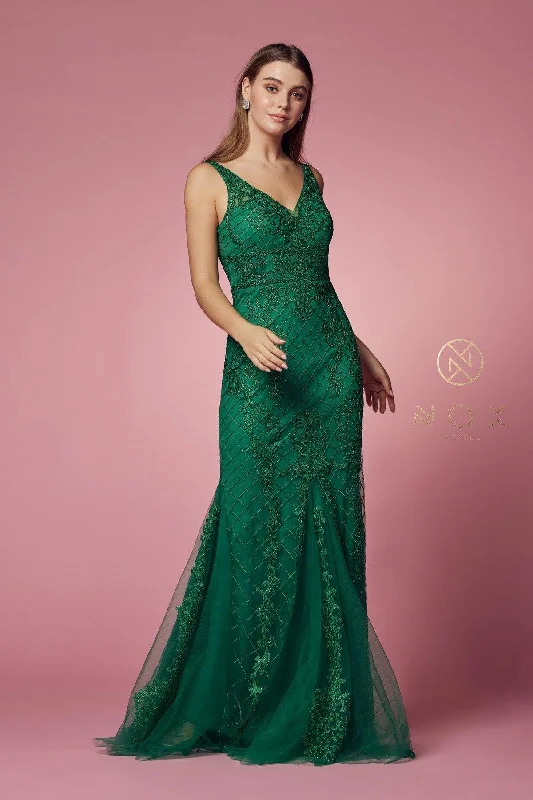 Long Formal Sleeveless Mermaid Prom Dress Green