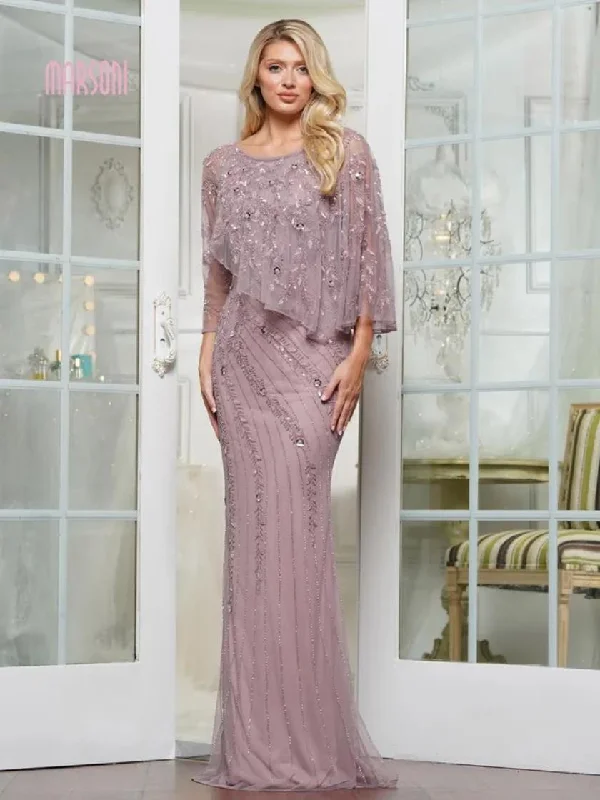 Marsoni MV1343 Beaded Long Formal Mother of the Bride Dress