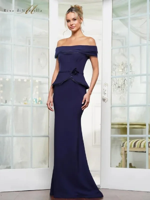 Rina di Montella RD3256 Fitted Long Formal Peplum Dress