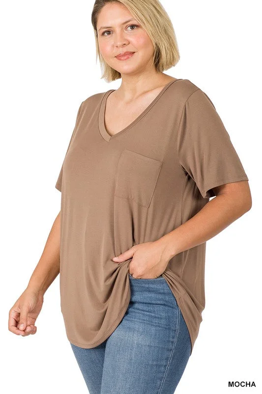 Modal V-Neck Tee - Black or Mocha