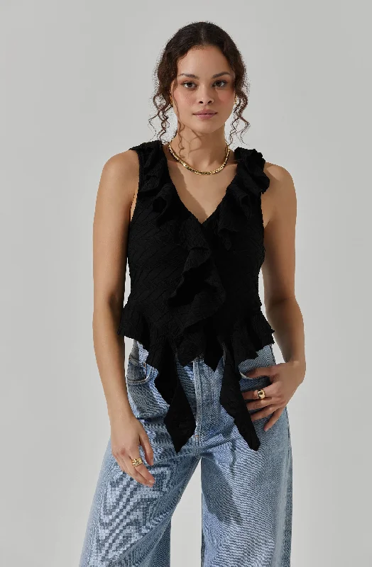 V-Neck Ruffle Top