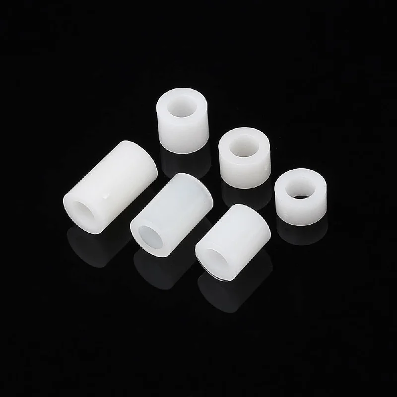 100Pcs M4 White Nylon ABS Non-Threaded Spacer Round Hollow Standoff For PC Board Screw Bolt