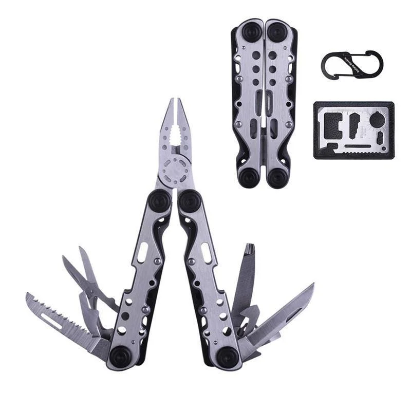 JAKEMY PJ1010 Multitool Folding Pocket Plier Saw Screwdriver Portable Outdoor Survival EDC Card Pliers Tool