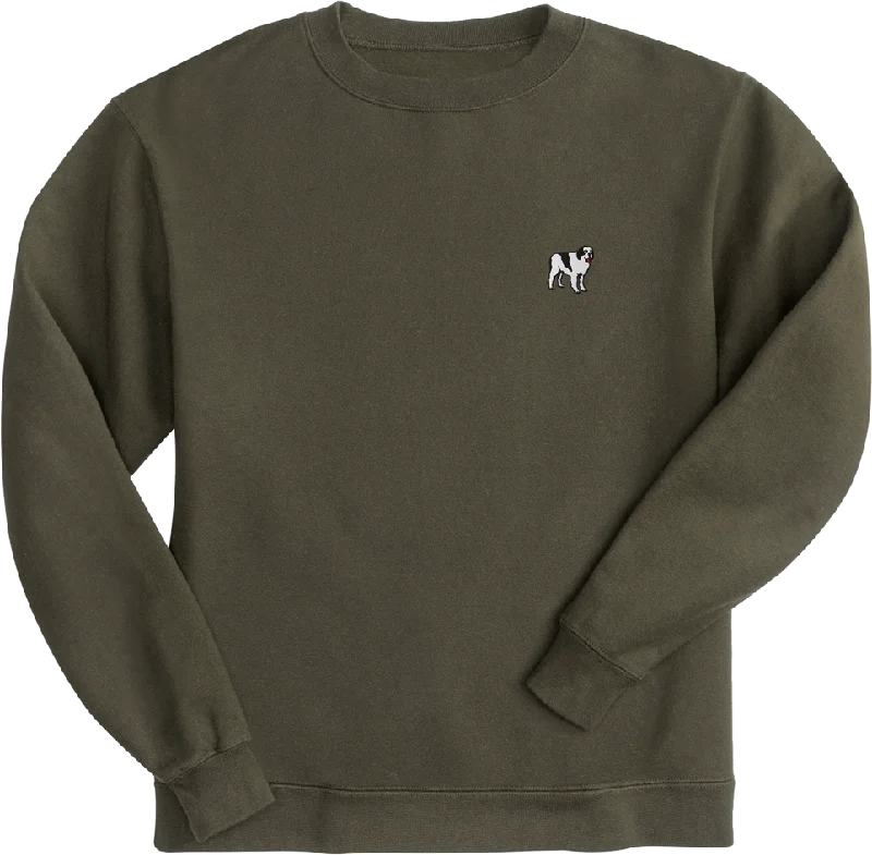 French Terry Fleece Embroidered Crew