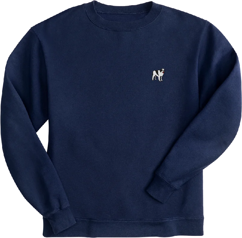 French Terry Fleece Embroidered Crew