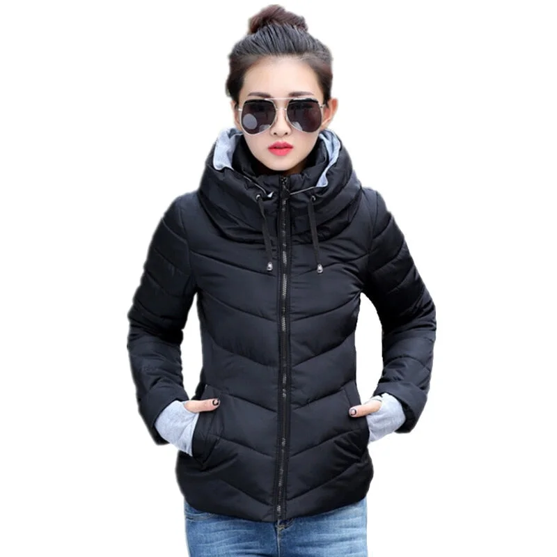 2018 new ladies fashion coat winter jacket women outerwear short wadded jacket female padded parka women's overcoat