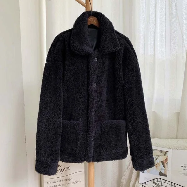 black fur coat