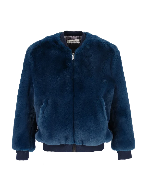 faux-fur bomber jacket