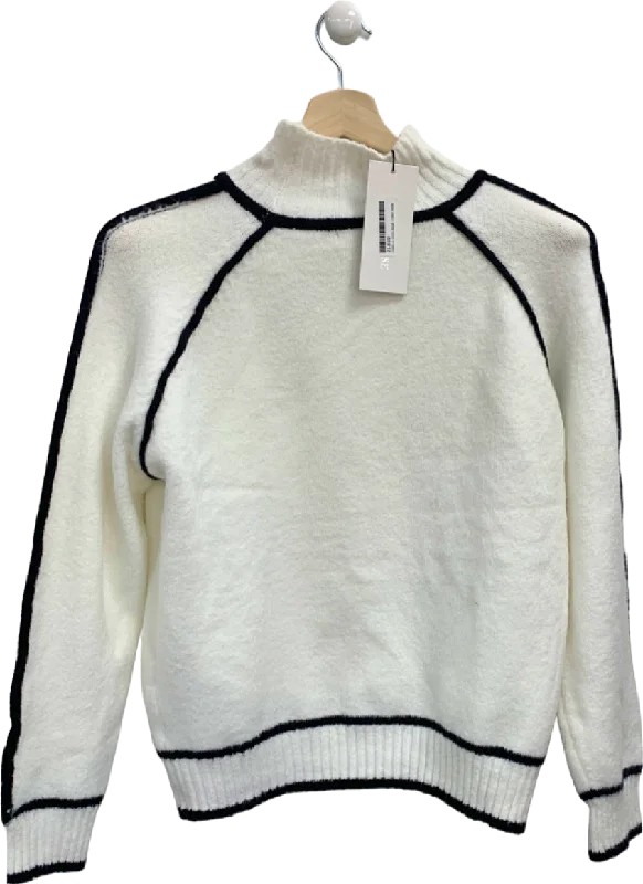 Flamant Rose White Dakota Knit Sweater UK M