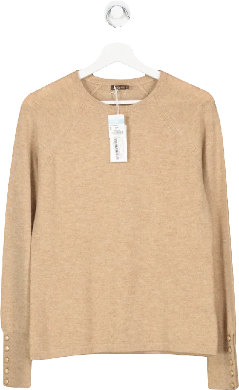 j.Mclaughlin Brown 100% Cashmere Sweater UK S