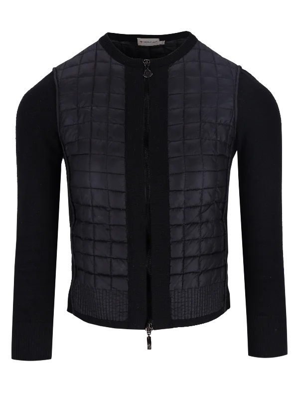 knit-sleeve padded jacket