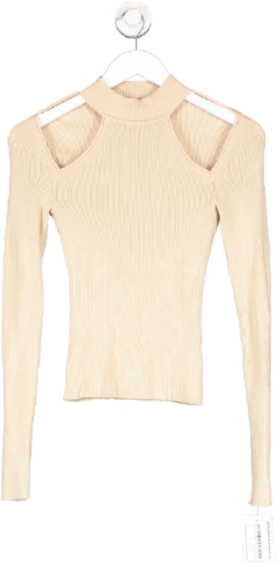 NBD Beige Cut Out Sweater UK XS