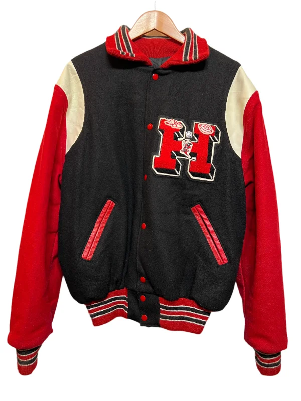 Neff Mens Red Black Varsity Jacket (Size L)