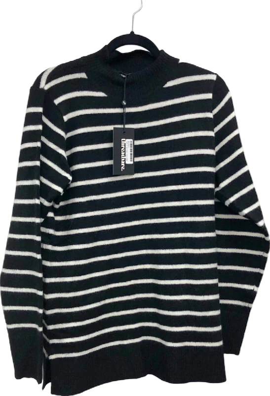 Threadbare Black and White Striped Sweater UK 12