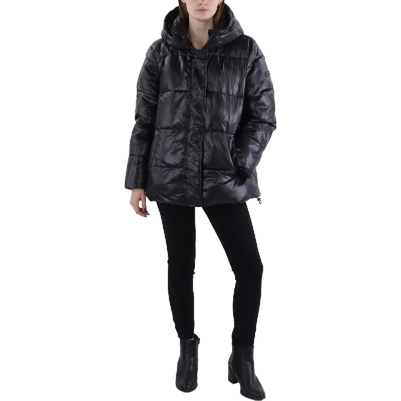 Vince Camuto Womens Hooded Cozy Parka Coat