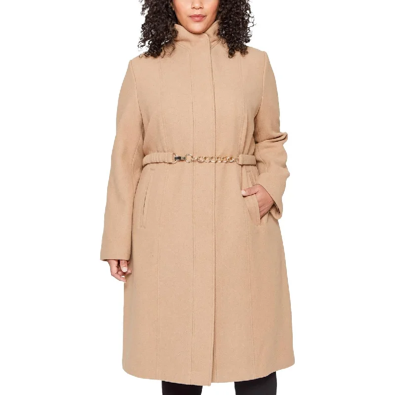 Vince Camuto Womens Plus Chain Long Walker Coat