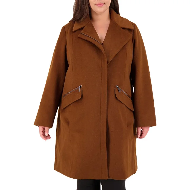 Vince Camuto Womens Plus Lightweight Cold Weather Wool Coat