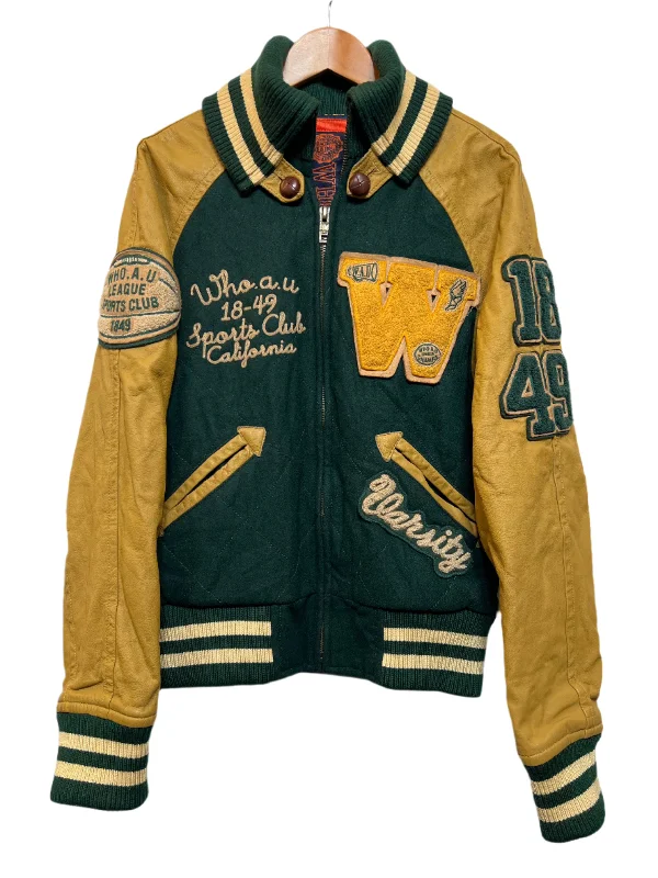 WHO.A.U Mens Green varsity Jacket (Size M)