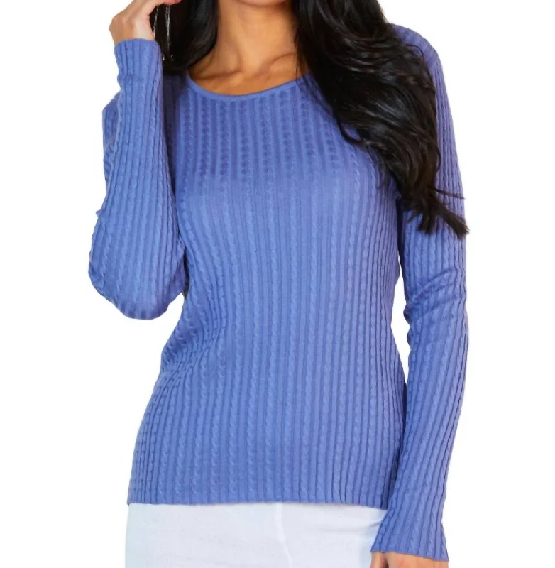 Braided Scoop Neck Sweater In Peri