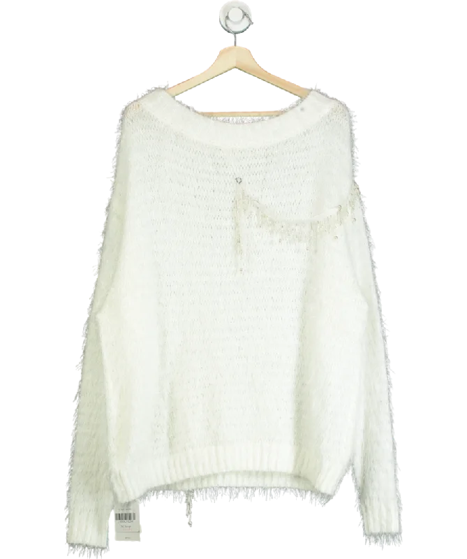 PROD White Pendant Sweater UK M