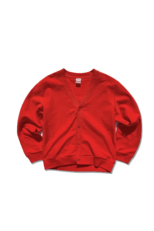 Exclusive Freshman Corduroy Cardigan - Blood Orange