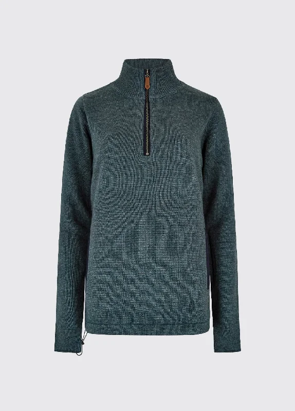 Morrisey Zip Neck Sweater - Dark Pebble