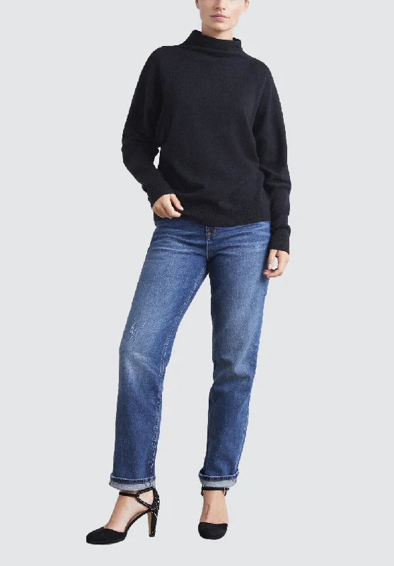 Lofty Cashmere Batwing Sweater | Black