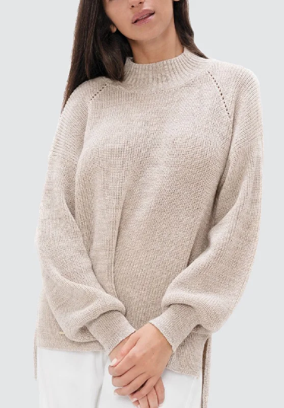 Ottawa Yow - High Neck Sweater | Sand Marl