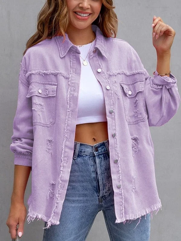 Bohemian Distressed Denim Jacket