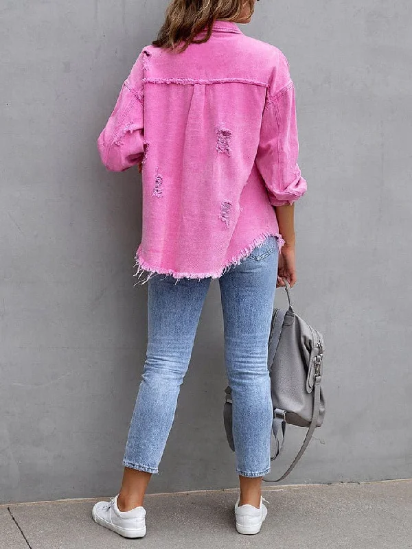 Loose Fit Denim Shirt Jacket