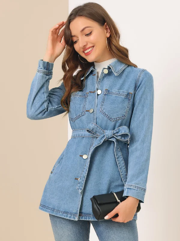 s Jean Button Up Long Sleeve Washed Casual Denim Jacket