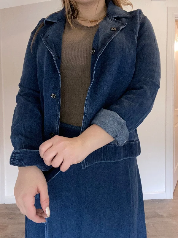 DENIM COLLARED JACKET