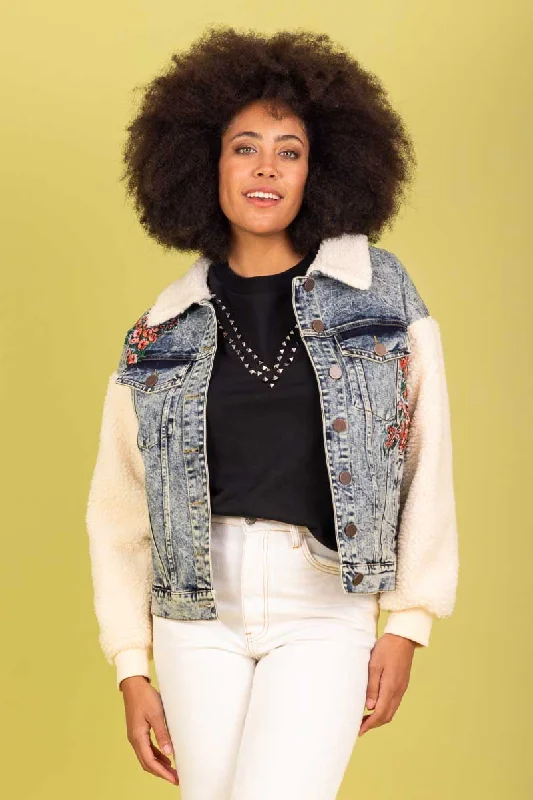 Portia Denim Sherpa Jacket Cotton