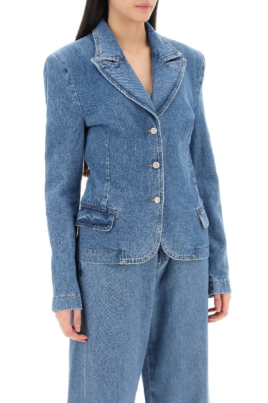 Magda Butrym Single-Breasted Jacket In Denim