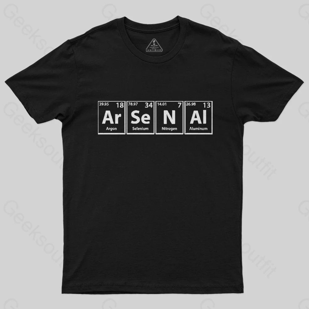 Arsenal (Ar-Se-N-Al) Periodic Elements Spelling T-Shirt