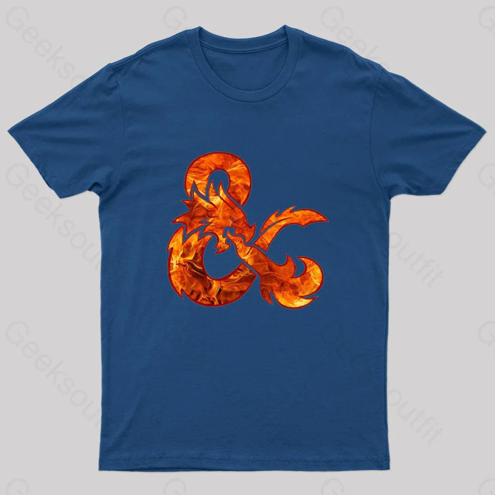 Dungeons And Dragons Fire Logo Nerd T-Shirt