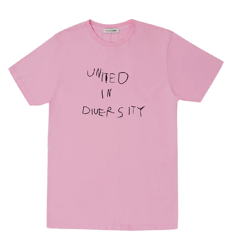 ORGANIC COTTON T-SHIRT "UNITED IN DIVERSITY" IN PINK