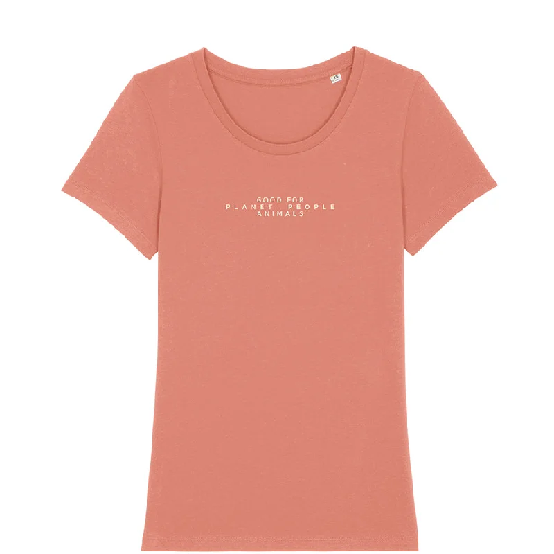 STATEMENT T-SHIRT "GOOD FOR" IN APRICOT FOR WOMEN