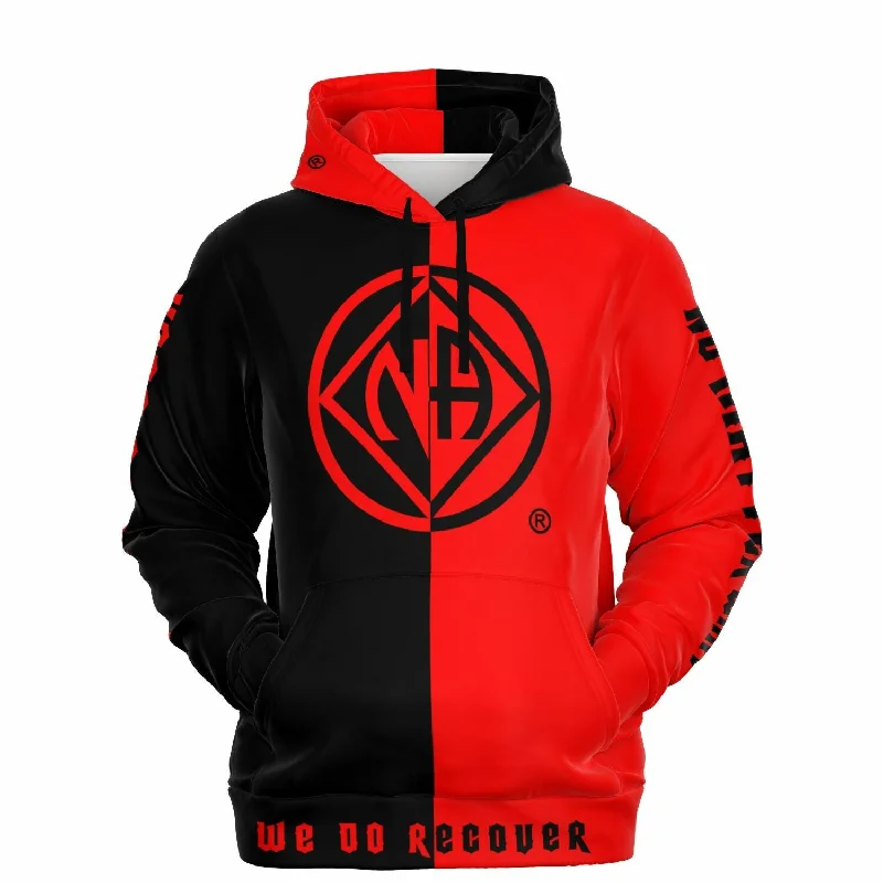 Black & Red Double Symbol AOP Hoodie