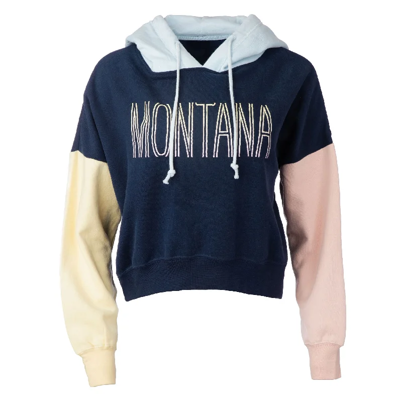 Forever Montana Colorblock Hoodie in Navy