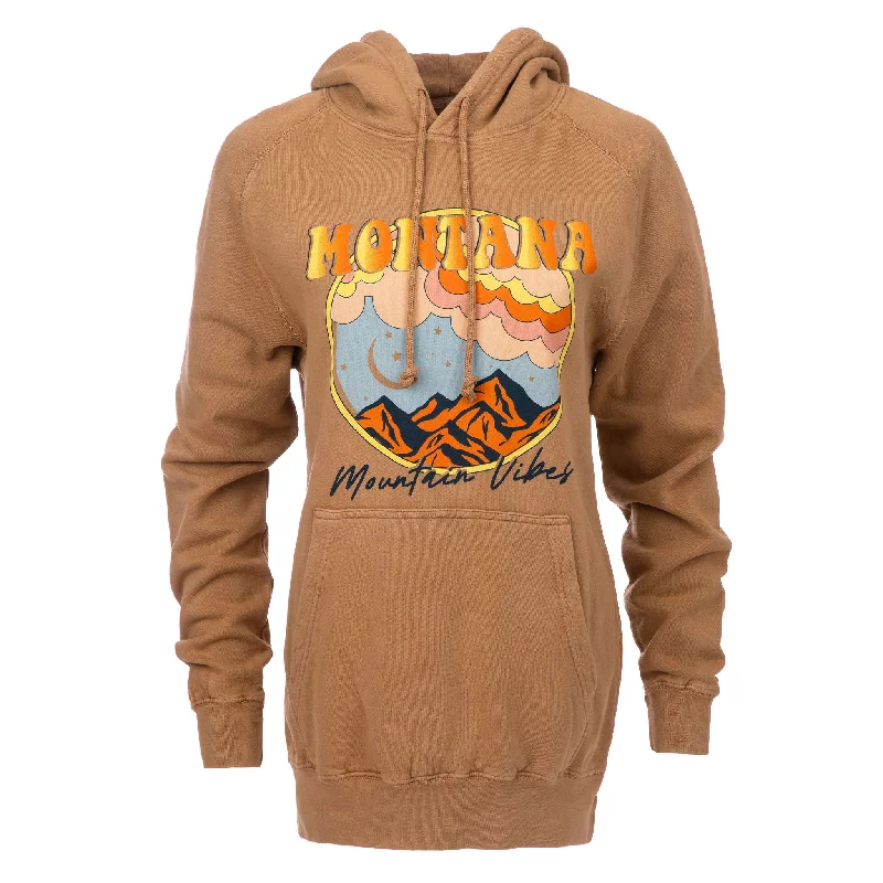 Mountain Vibes Vintage Hoodie in Camel