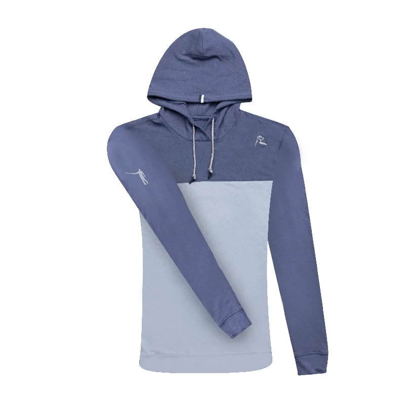 NLU X Rhoback Colorblock Hoodie |  Slate Blue/Ice Pick Blue