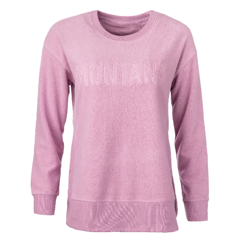 Simply Montana Teddy Fleece Crew in Orchid