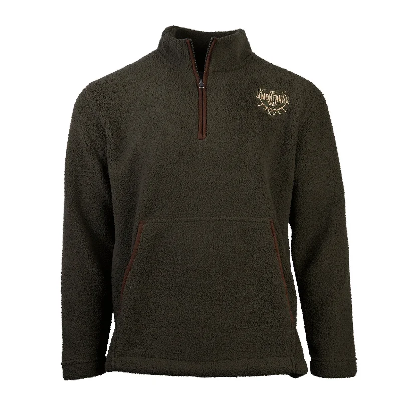 The Logo Everest Fleece Pullover in Olive