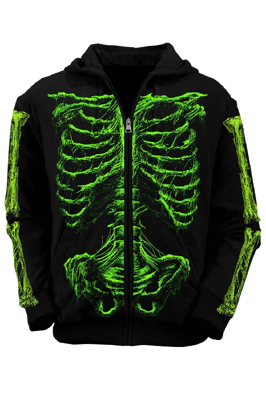 Zombie Rot Skeleton Hoodie [Monster Green]