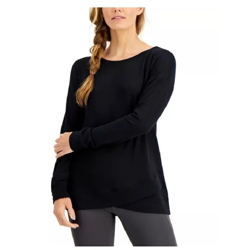 IDEOLOGY Life On The Go Noir Black Long Sleeve Top, Cut Back